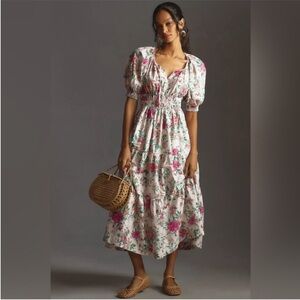 Anthropologie Somerset Puff Sleeve Edition Dress